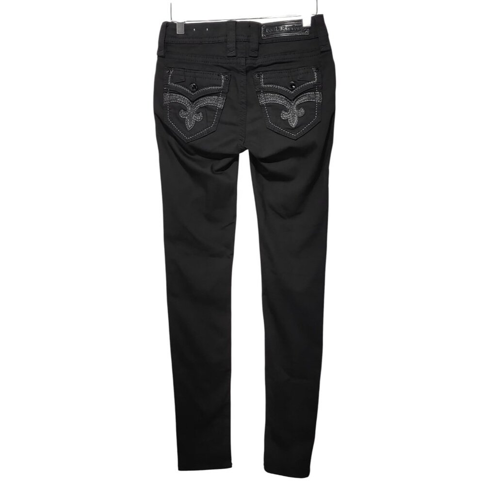 Rock Revival Beliss Mid Rise Skinny Black Excellent Condition Size 26 - Picture 5 of 12